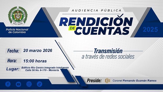 Rendicion de Cuenta Vigencia 2025 Departamento de Polic&iacute;a C&oacute;rdoba