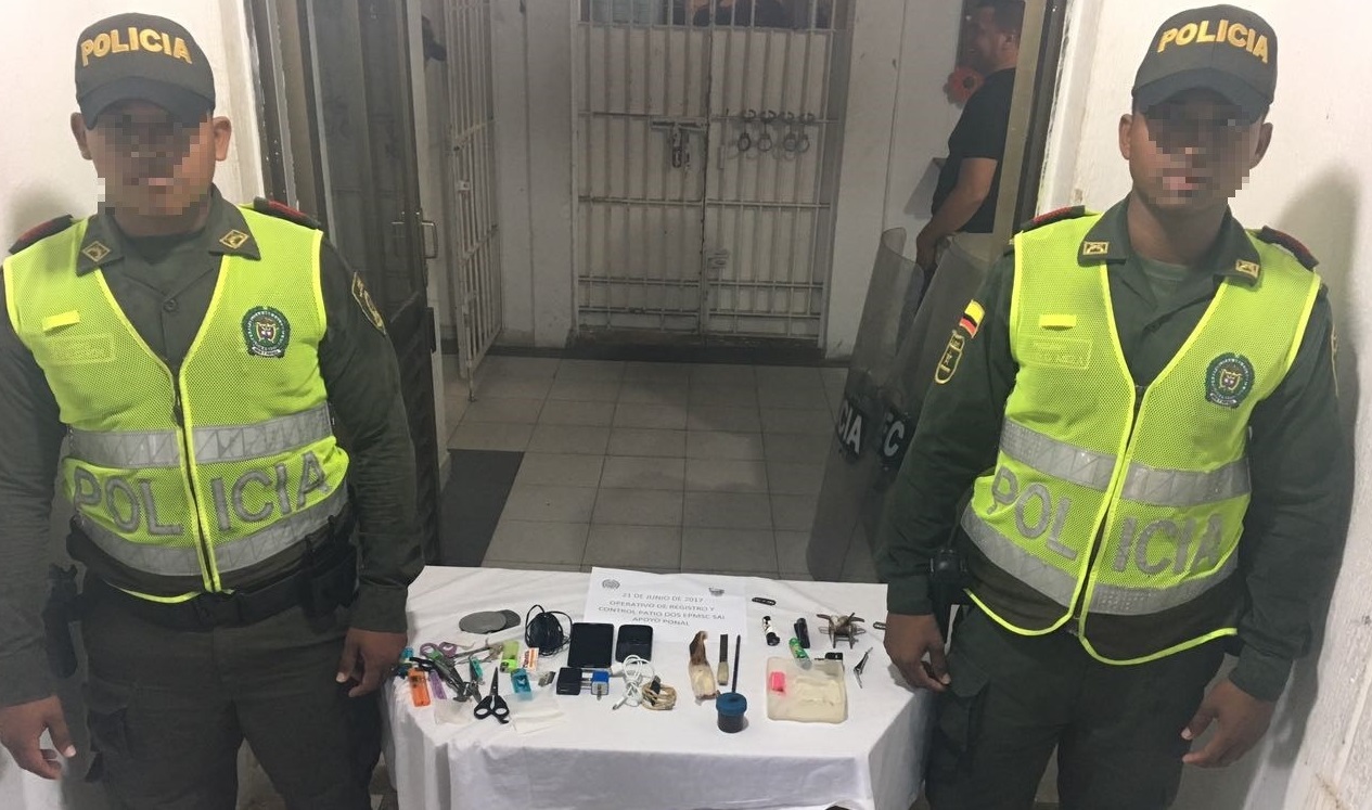 Objetos incautados luego de actividad de intervención en el centro penitenciario y carcelario “nueva esperanza”