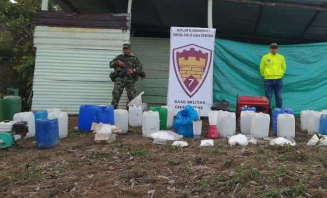 Laboratorio para el procesamiento de cocaína 