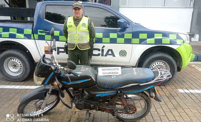 Policía recuperó motocicleta hurtada en Acacías