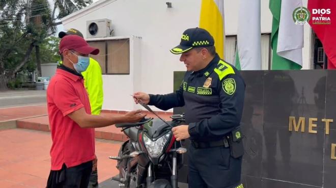 Recuperación de dos motocicletas en las Comunas 2 y 8 de la Ciudad de Neiva