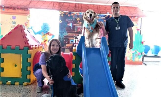 Perros del programa The Gooddogtor visitaron jóvenes pacientes del Hospital Central