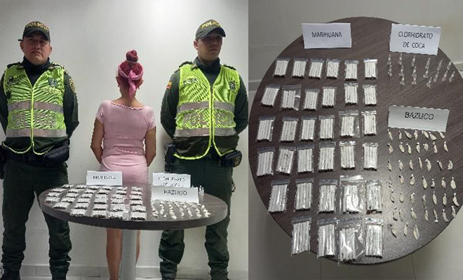 Capturada con 500 gramos de marihuana y 200 gramos de "base de coca" 