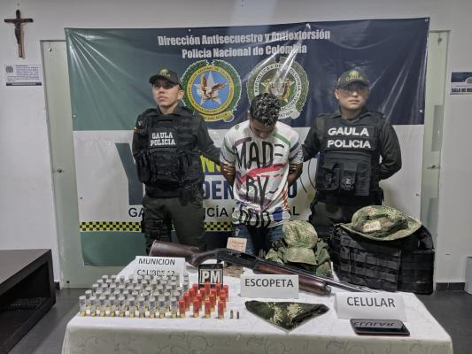 Capturado y elementos incautados 