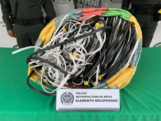 Incautados más de 300 metros de cable eléctrico