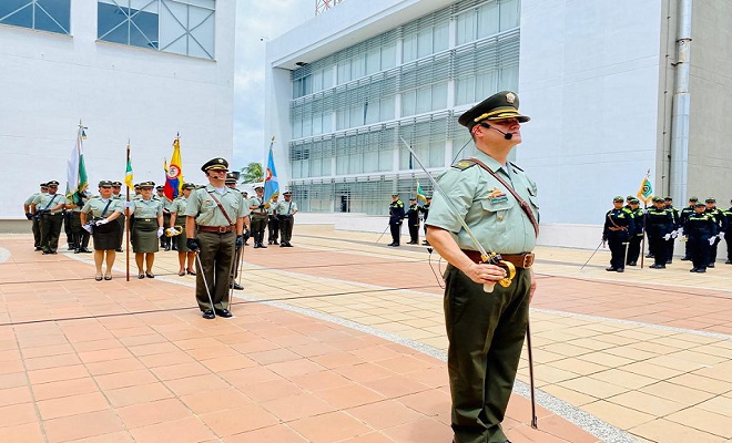 Formación de uniformados de la Policía Nacional 