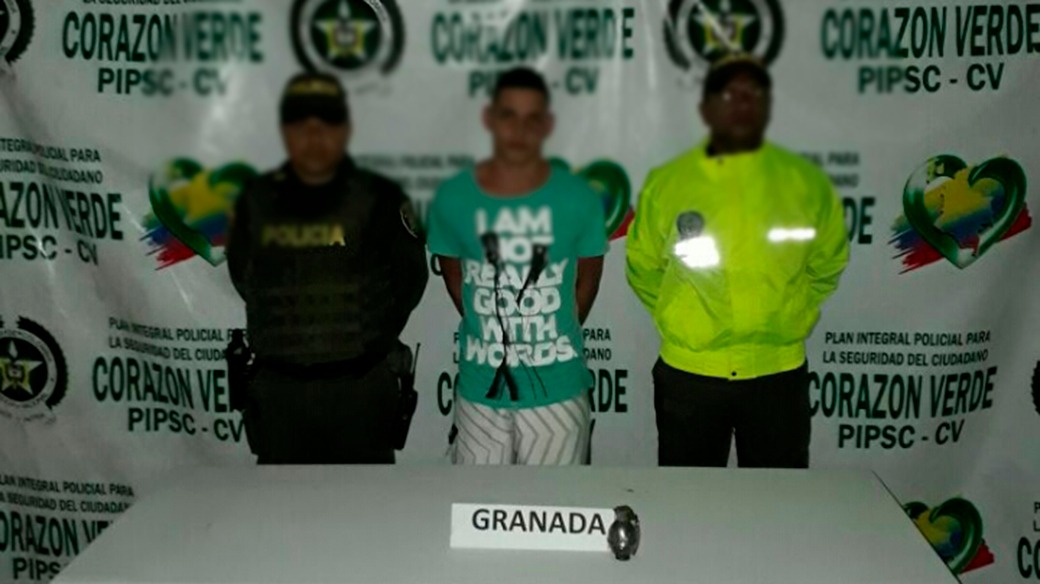 al momento de la captura se le incauto una granada