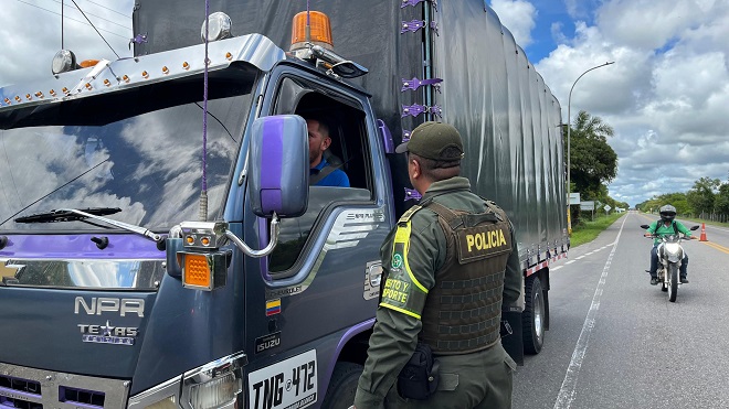 Actividad de control al transporte de carga