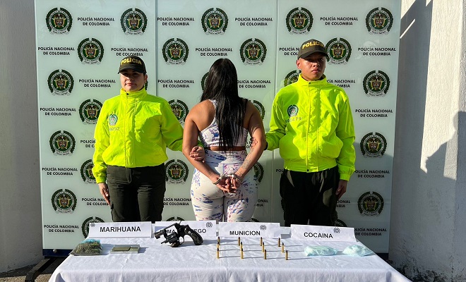 Capturamos a alias ‘Rina’ por tráfico, fabricación o porte de armas de fuego y tráfico de estupefacientes.