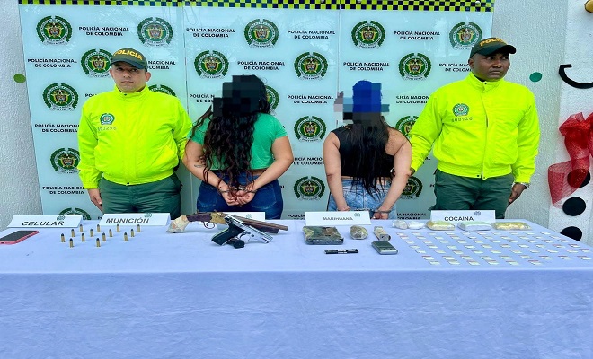 Capturadas ‘Diana y Sandra’ por porte ilegal de armas de fuego y estupefacientes