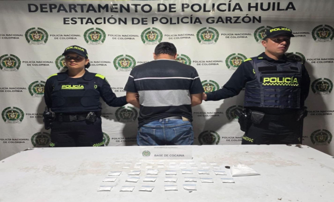 Capturado con clorhidrato de cocaína en garzón