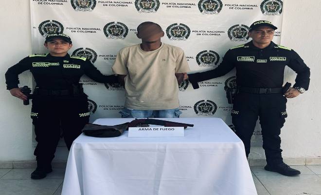 Captura en flagrancia de un hombre con un arma de Fuego