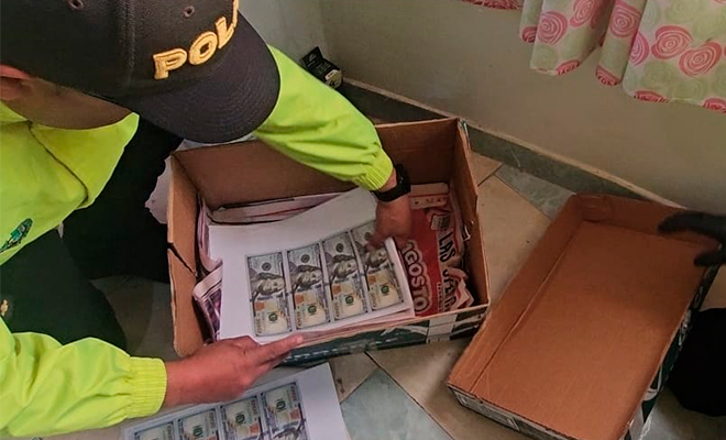 Moneda falsa incautada