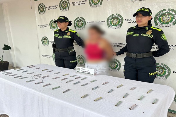 Capturada en flagrancia por tráfico de estupefacientes