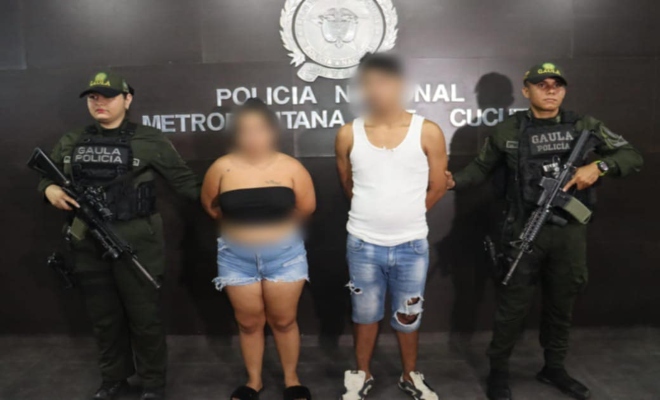 Capturada una pareja dedicada a extorsionar a comerciantes de Cúcuta.
