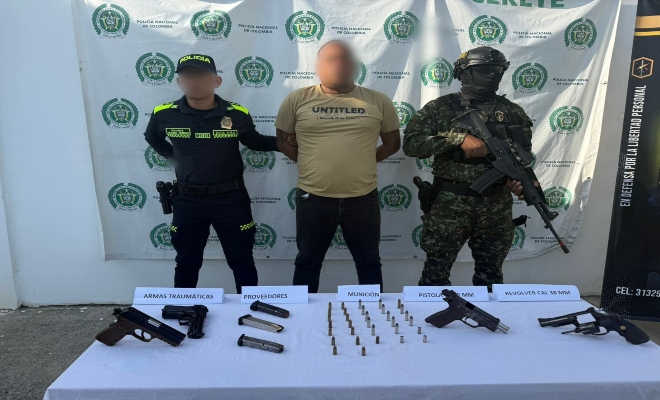 Capturado con el arsenal que alimentaba la violencia en Cereté y municipios vecinos