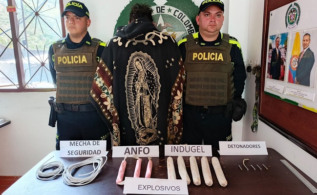 Capturado con material explosivo