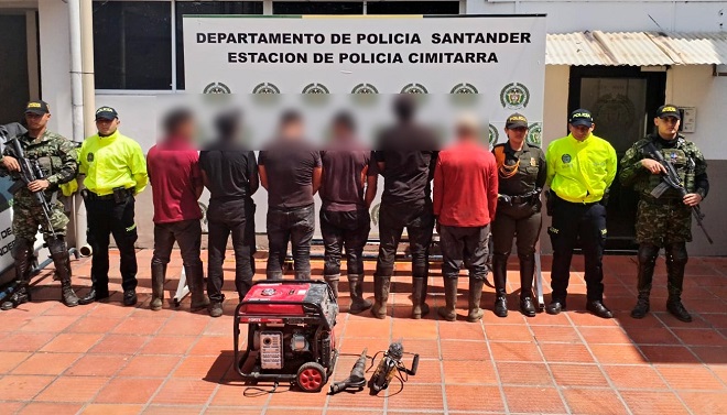 Capturados en Landázuri por explotación ilícita de yacimiento minero