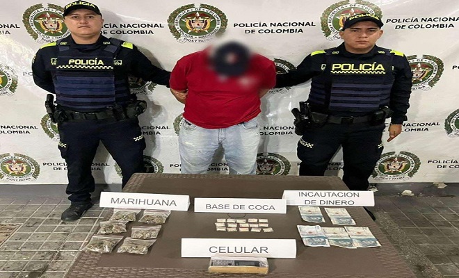 captura de un sujeto a quien se le incautó gran cantidad de estupefacientes