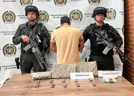 Capturado en flagrancia por tráfico de estupefacientes 