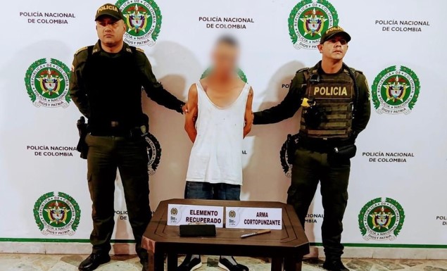 Persona de sexo masculino capturada por el delito de hurto en la ciudad de Ibagué 