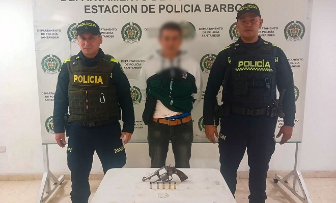 Capturado en Barbosa un hombre por porte ilegal de arma de fuego