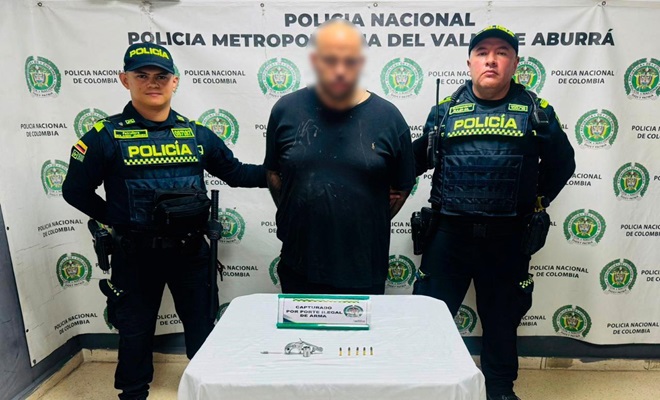 Capturado ciudadano estadounidense con arma de fuego en el barrio Laureles