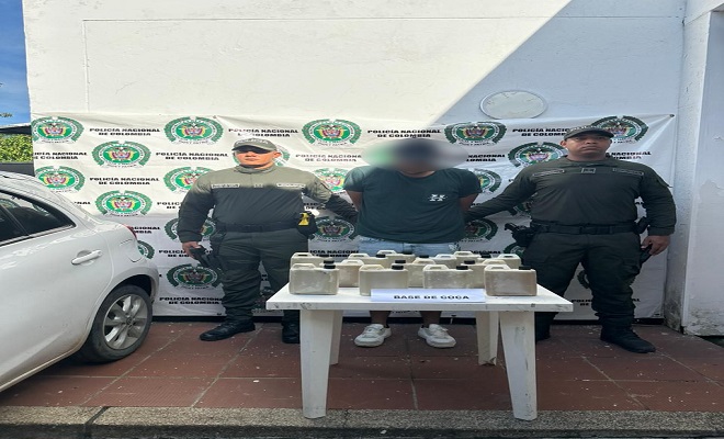 Captura en flagrancia de un ciudadano identificado como Michael Pabón por el delito de tráfico, fabricación o porte de estupefacientes