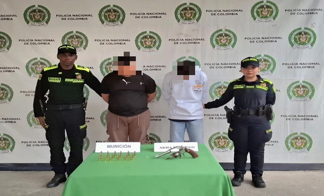 Fuero capturados con revolver 38 milimetros