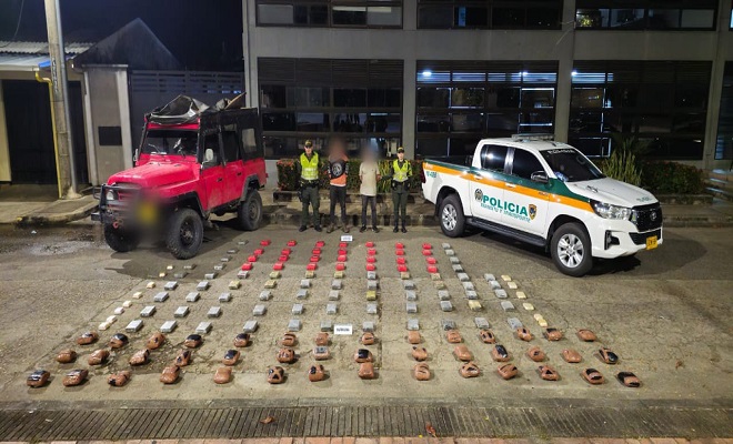 Capturados con 131 kilogramos de estupefacientes