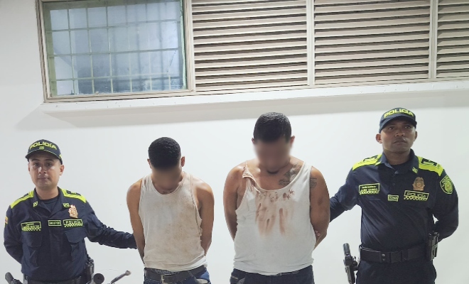 Cayeron dos presuntos delincuentes, implicados en intento de hurto a un comensal en Turbaco