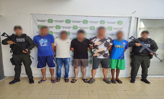 Capturados cinco presuntos extorsionistas del Clan del Golfo en Córdoba