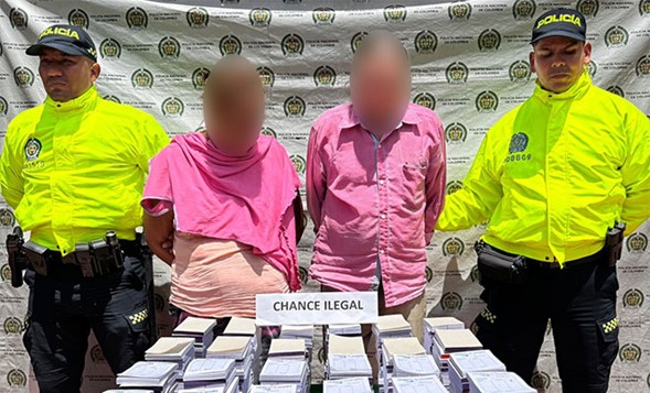 Capturan a hombre y una mujer por chance ilegal en Curumaní