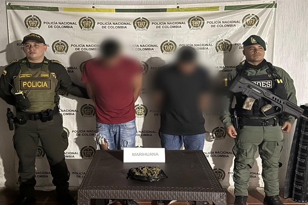 Dos capturados en flagrancia por el delito de tráfico de estupefacientes