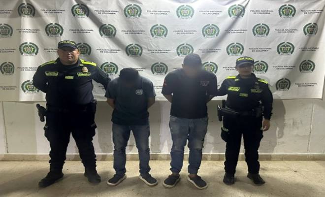 Dos hombres capturados en flagrancia por hurto en Aguachica