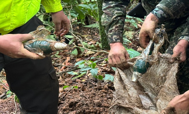 Este material iba ser utilizado para afectar la Fuerza Pública