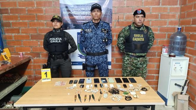 Incautación de varios elementos