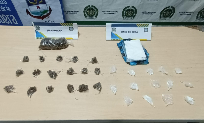 Los cuatro capturados junto a las sustancias incautadas, fueron dejadas a disposición de la Fiscalía General de la Nación por el delito de tráfico, fabricación o porte de estupefacientes y se espera que e