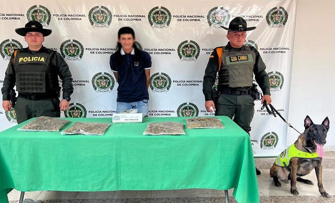 El canino Odhil y su guía, de frente contra el tráfico de estupefacientes en Neiva