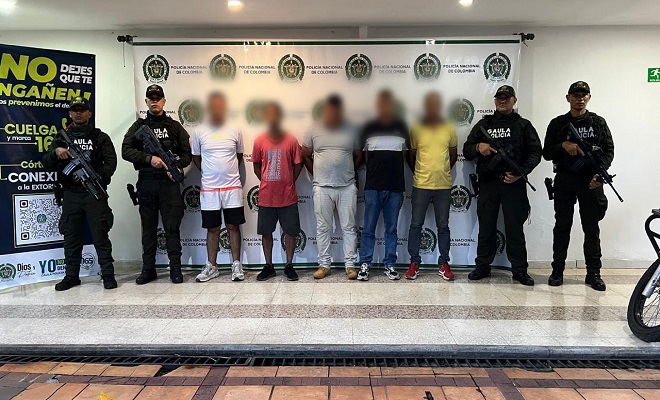 Capturadas cinco personas en la ciudad de Neiva por el delito de extorsión
