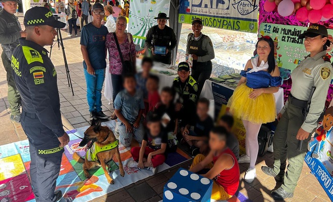 En Neiva, la Policía Nacional celebra el Día Mundial Contra el Trabajo Infantil 