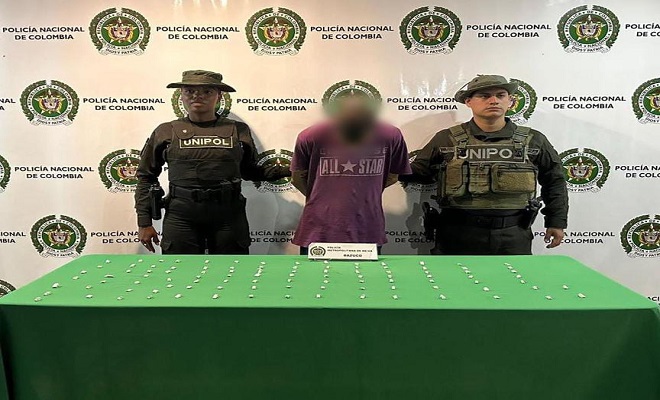 Policía Nacional, da captura a un hombre con bazuco listo para comercializar