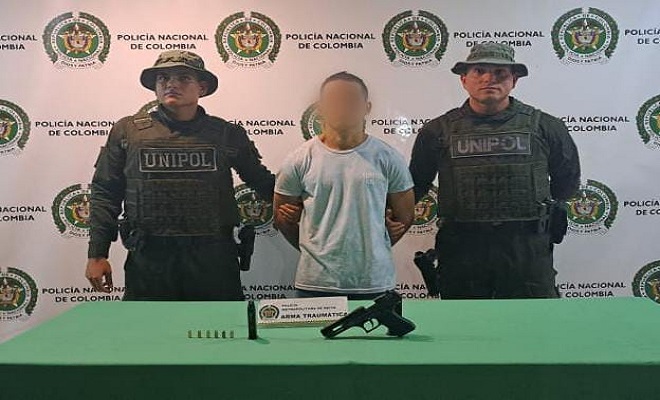 Policía en Neiva captura hombre con arma de fuego