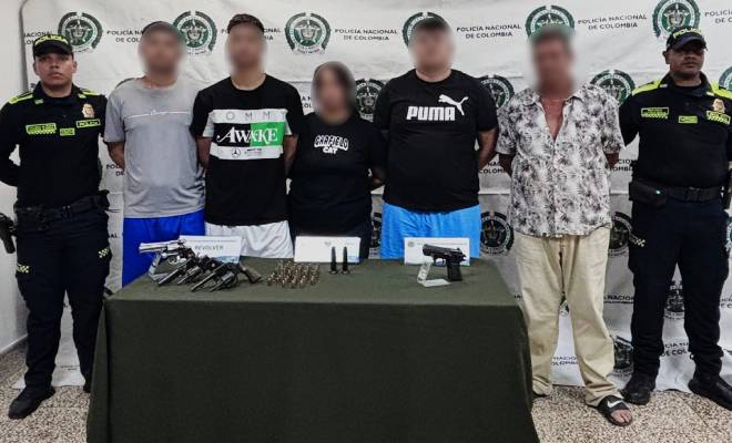 Los capturados fueron identificados como alias “Jorgito”, Mariam, Napo, Jaiber y alias “Esteban”.