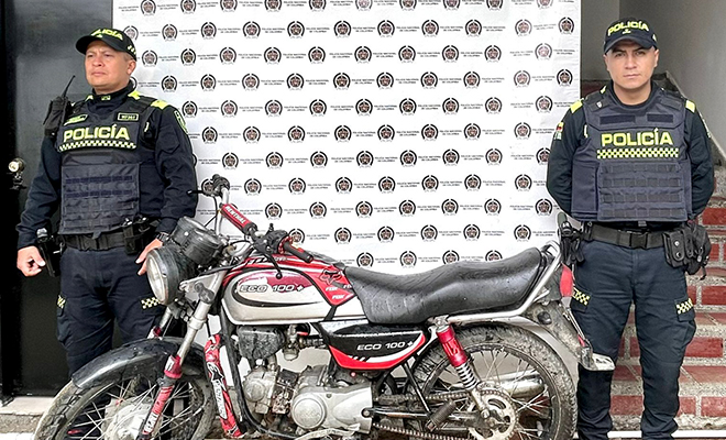 Recuperada motocicleta por hurto