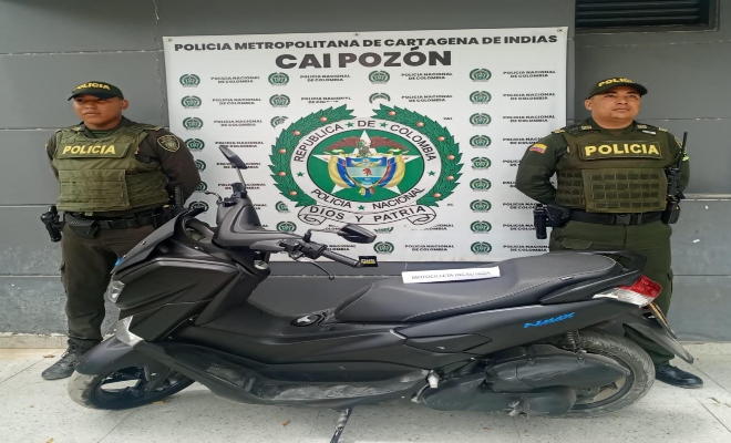 Recuperación de una motocicleta en Cartagena