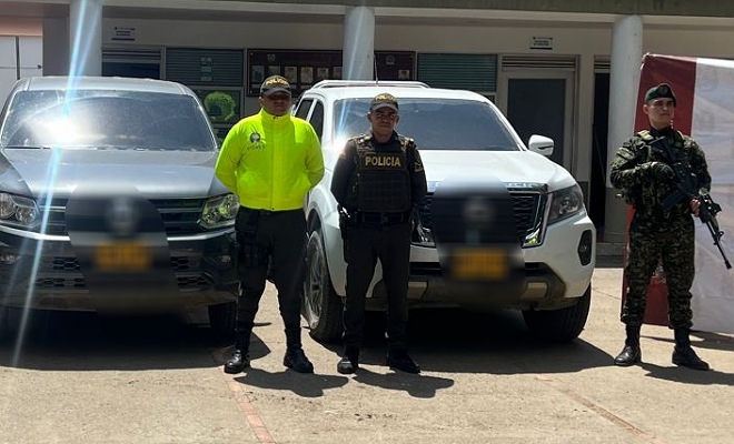 Recuperados dos vehículos al norte del departamento del Cauca