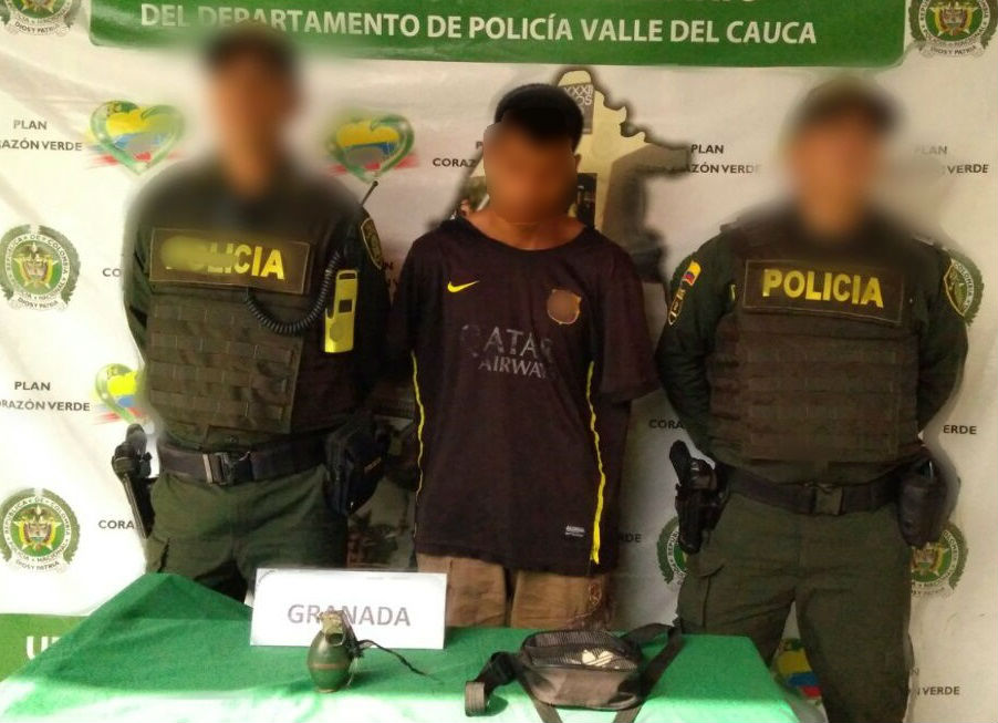 capturado con una granada