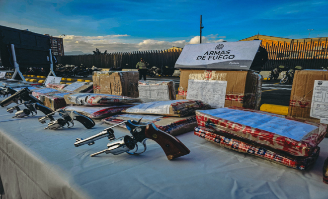 Presentación en Bogotá de armas de fuego incautadas en hechos donde perpetraron homicidios