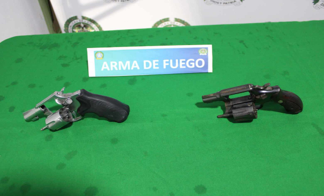 Armas de fuego incautadas Tunja